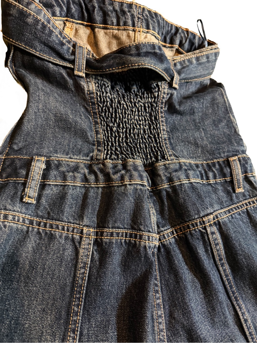 🥳 HP 🥳 Zara Strapless TRF Denim Jumpsuit Dark Wash Small NWOT Romper Outfit New - Picture 6 of 12